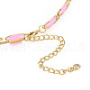 Brass Micro Pave Cubic Zirconia Link Tennis Necklaces for Women NJEW-T013-01G-07-2