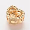 Brass Micro Pave Cubic Zirconia Slide Charms ZIRC-K063-31G-2