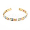 Stripe Enamel Cuff Bangle BJEW-S141-013-3