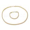 Ion Plating(IP) 304 Stainless Steel Wheat Chain Bracelets & Necklaces Jewelry Sets SJEW-B019-04C-G-2