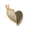 Brass Micro Pave Cubic Zirconia Pendants KK-R002-19G-02-1