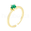 Mother's Day Rings Cubic Zircona Star Open Cuff Ring RJEW-H103-07G-2