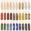 30Pcs 15 Styles Natural Mixed Gemstone Copper Wire Wrapped Big Pendants PALLOY-PH01687-1