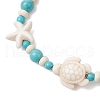2Pcs Starfish & Turtle Synthetic Turquoise Beads Stretch Bracelets for Women BJEW-JB11921-5