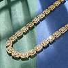 Brass Micro Pave Cubic Zirconia Rectangle Link Chain Necklaces for Women NJEW-C081-01G-3