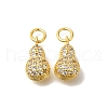 Rack Plating Brass Micro Pave Cubic Zirconia Charms KK-F883-08G-1