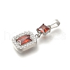 304 Stainless Steel Micro Pave Cubic Zirconia Pendants STAS-H228-03P-04-2