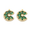 Brass Micro Pave Cubic Zirconia Pendants KK-B134-33G-1