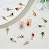 HOBBIESAY 30Pcs 6 Colors Alloy Rhinestone Cabochons MRMJ-HY0001-25-4