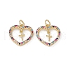 Brass Colorful Cubic Zirconia Pendants KK-E068-VA055-2-2