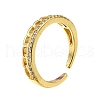 Brass Micro Pave Clear Cubic Zirconia Cuff Rings for Women RJEW-H247-23G-4