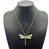 Vintage Alloy & Resin Dragonfly Pendant Necklaces QO5261-1-1