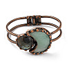 Natural Green Aventurine Hinged Bangles BJEW-G679-02R-01-3
