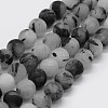 Natural Black Rutilated Quartz Beads Strands G-F570-02-6mm-1