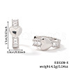 Elegant Vintage Brass Clear Cubic Zirconia Heart Hoop Earrings LP8381-1-2