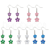 ANATTASOUL 5 Pairs 5 Colors Alloy Enamel Flower Dangle Earrings EJEW-AN0004-76-1