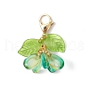 Flower Glass Pendants Decorations HJEW-MZ00213-3