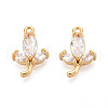 Brass Micro Pave Cubic Zirconia Pendants KK-N263-66G-1