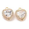 Brass Micro Pave Cubic Zirconia Charm KK-E090-05G-1