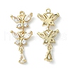 Brass Pave Cubic Zirconia Pendants X-KK-G462-47KCG-1