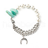 Natural Amazonite & Shell Pearl Beaded Bracelet for Girl Women X1-BJEW-TA00022-8