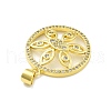 Rack Plating Brass Micro Pave Cubic Zirconia Pendants KK-D359-39G-2