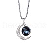 Alloy & Glass Luminous Moon Constellation Pendant Necklaces WG12A0F-12-2