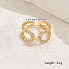 Geometric Brass Micro Pave Cubic Zirconia Open Cuff Rings for Women NC1749-1-1