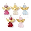 10Pcs 10 Color Glass Beaded Pendant PALLOY-JF02272-2