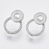 Brass Micro Pave Clear Cubic Zirconia Stud Earring Findings KK-T054-39P-NF-1