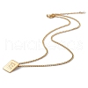 Titanium Steel Initial Letter Rectangle Pendant Necklace for Men Women NJEW-E090-01G-05-2