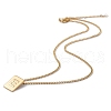 Stainless Steel Initial Letter Rectangle Pendant Necklace for Men Women NJEW-E090-01G-05-2