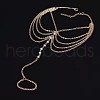 Alloy & Faceted Plastic Beads MultiLayer Tassel Toe Ring Anklets for Women FS-WG23F33-02-3
