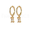 Real 18K Gold Plated 925 Sterling Silver Dangle Hoop Earrings for Women SY2365-1-1