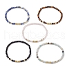 4mm Round Natural Mixed Stone & Non-magnetic Synthetic Hematite Beaded Stretch Bracelets BJEW-JB10682-4
