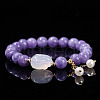 Natural Aquamarine Round Beads Stretch Bracelets WG466DA-03-1
