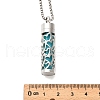 304 Stainless Steel Hollow Heart Column Diffuser Pendant Necklaces NJEW-XCP0001-47P-2