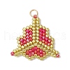 MIYUKI Glass Seed Beaded Clover Pendants PALLOY-MZ00625-01-1