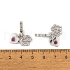 Rack Plating Alloy Crystal & Siam Rhinestone European Dangle Charms FIND-C055-20P-3