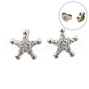 Brass Micro Pave Clear Cubic Zirconia Stud Earrings EJEW-M103-06P-4