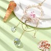 Natural Rose Quartz & Dyed Natural Quartz Crystal with Glass Pendant Decorations HJEW-TA00123-03-2