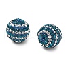 Stripe Pattern Polymer Clay Rhinestone Beads CLAY-NH0001-01E-2