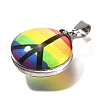 Flat Round 201 Stainless Steel Acrylic Pendants STAS-U036-01P-02-2