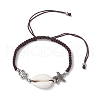 Natural Cowrie Shell Braided Bead Bracelets for Women BJEW-JB11765-03-2