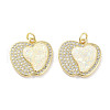 Brass Micro Pave Clear Cubic Zirconia Pendants KK-L213-042G-01-1
