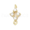 Brass Micro Pave Clear Cubic Zirconia Connector Charms KK-Z094-08G-02-1
