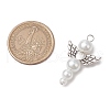 Pearlized Glass Pearl Bead Pendants PALLOY-JF03203-05-2