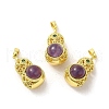 Natural Amethyst Pendants KK-K362-05G-1