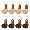 10Pcs 2 Style Wooden & Imitation Leather Pendant Keychain KEYC-TA0001-23-2