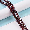 Transparent Electroplate Glass Beads Strands GLAA-F122-02A-2